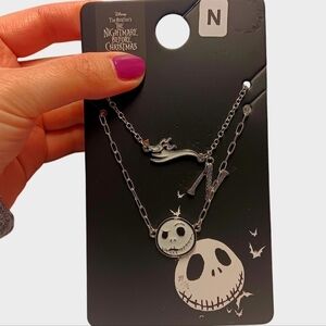 Disney Nightmare Before Christmas Jack Skellington Zero Enamel Silver Necklace
